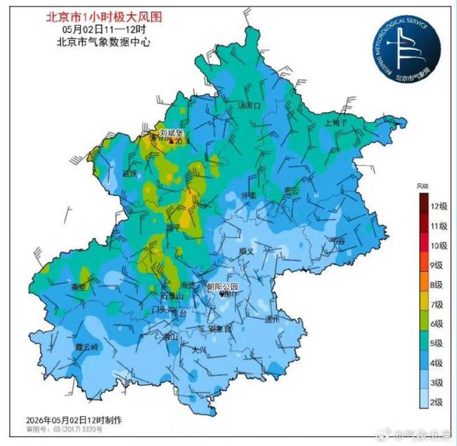 北京西部山区出现降水，未来两小时城区风力逐渐加大