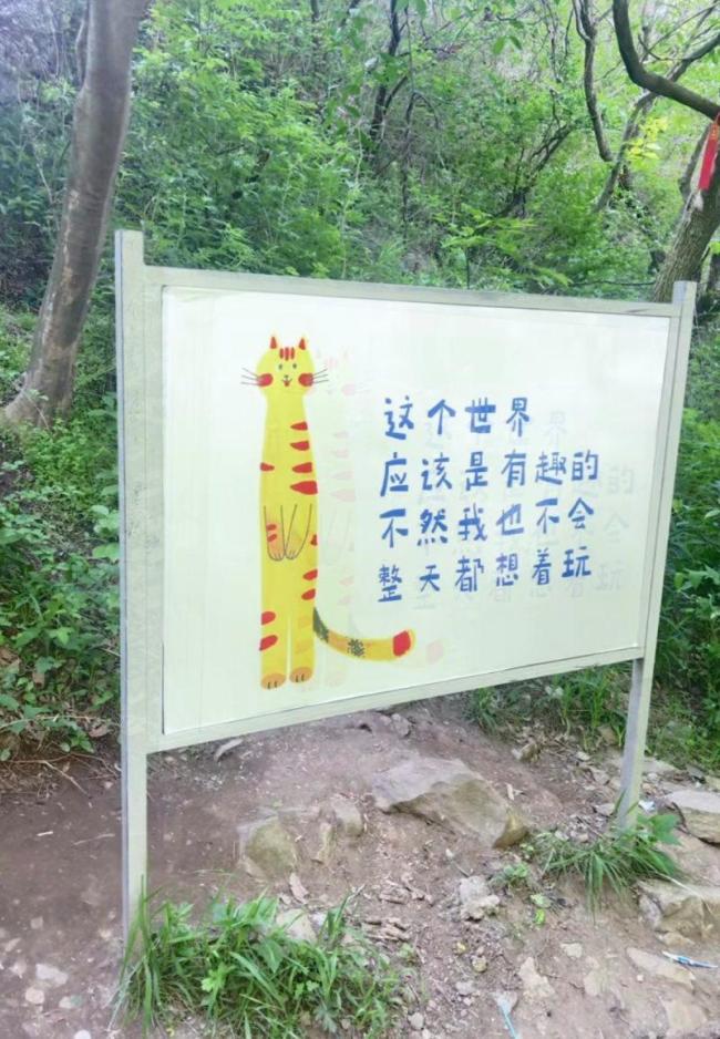 一景区听劝换回“爬不动了吧”标语牌 游客呼声获响应