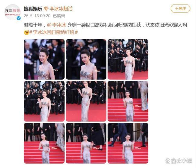 李冰冰戛纳红毯高定礼服