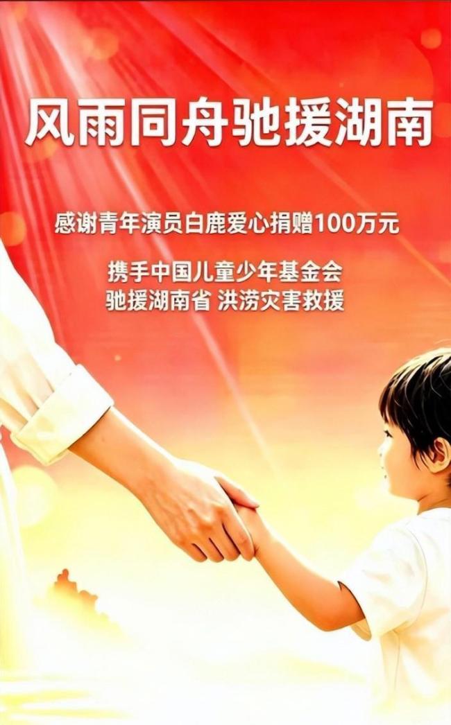 李晨涨粉近百万 白鹿捐款百万助灾区儿童