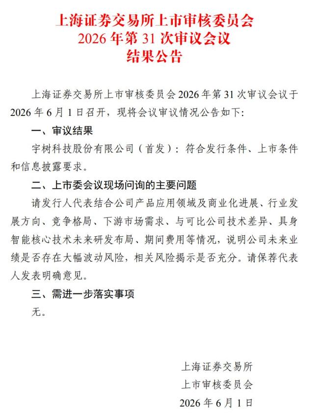 宇树科技科创板IPO过会