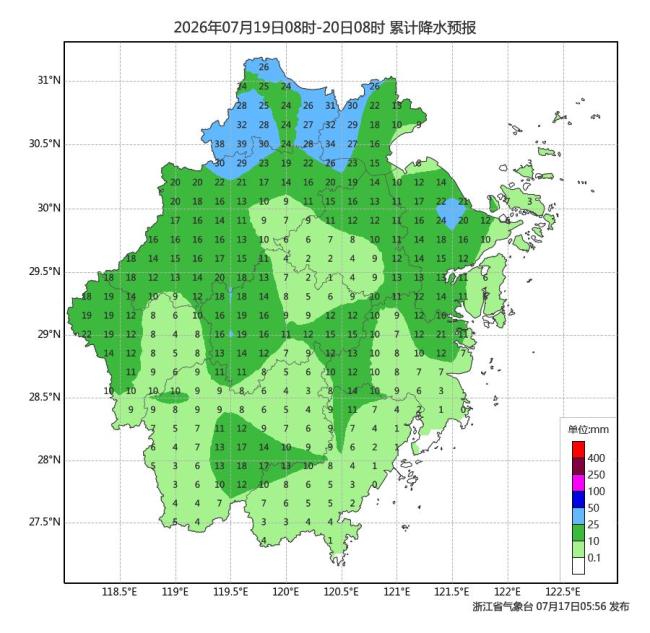 浙江未来7天多阵雨雷雨天气 高温与雷雨并存
