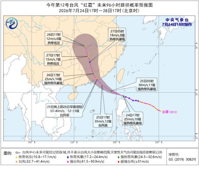 台风红霞或以巅峰强度登陆广东 移速快影响大