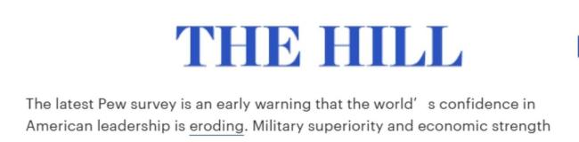 美媒：美国全球地位为何持续滑坡
