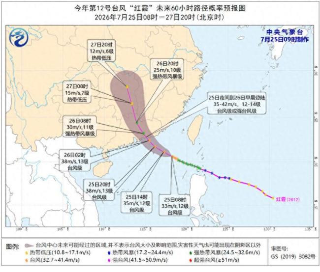 台风红霞登陆地点变了