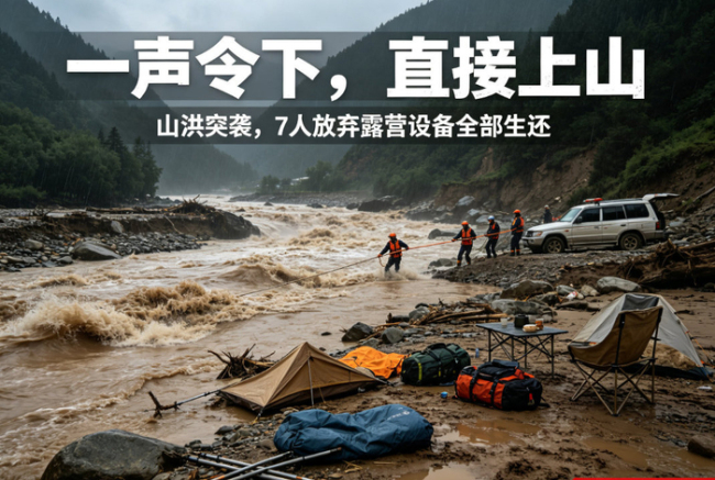 露营遇山洪7人放弃财产获救