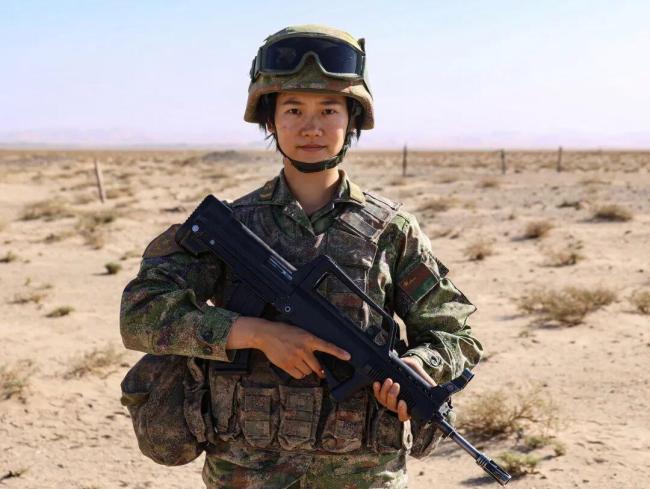 全场唯一女兵拿下射击课目第一名