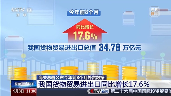 底层逻辑共同驱动 数据拆解我国前8个月外贸成绩单