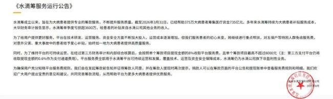 筹款6831元被水滴筹抽取546元 服务费引争议