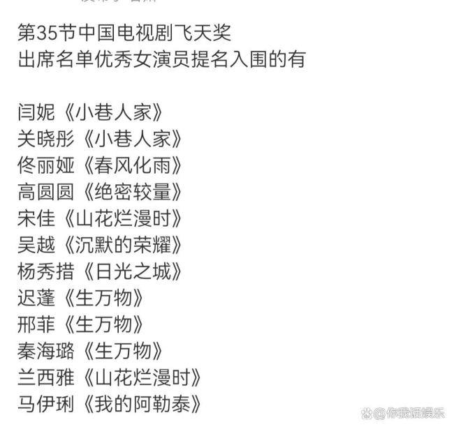 飞天奖颁奖典礼阵容 群星云集引关注