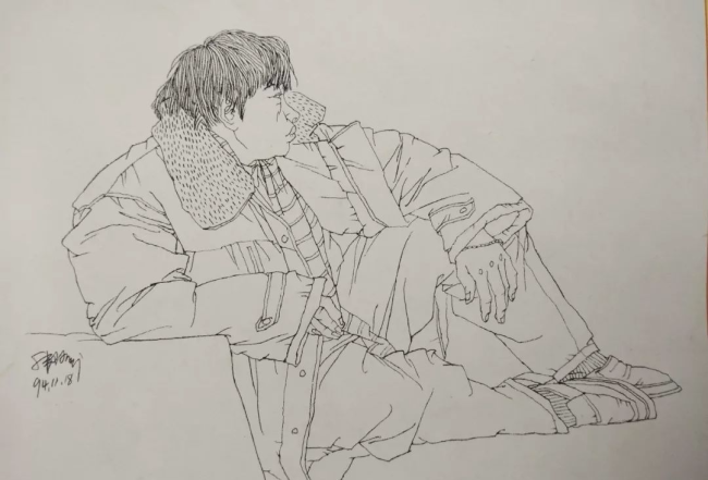 写尽百态栩栩如生著名画家韩玮铅笔下的写生人物