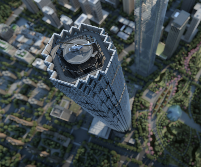 绿地山东国金中心已施工至85层预计本月底核心筒完成封顶