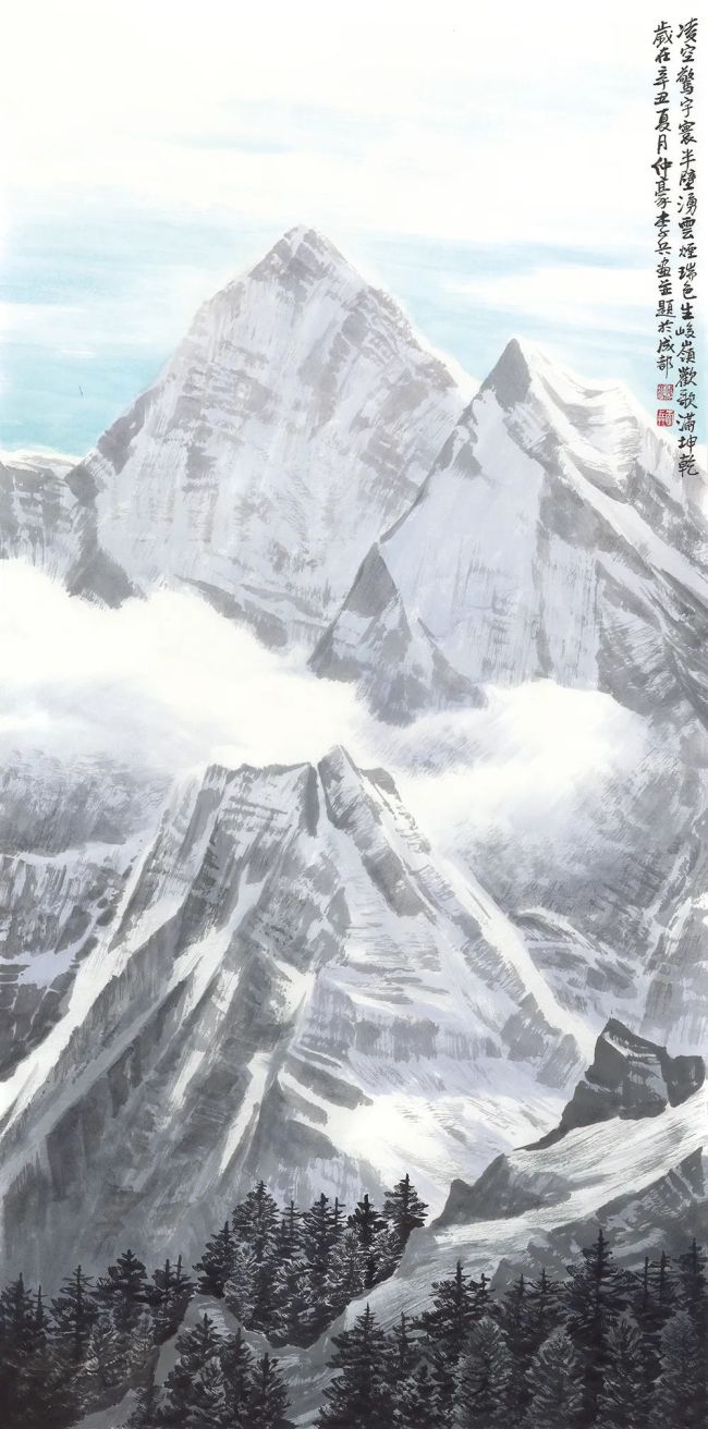 "得山之骨",著名画家李兵笔下的冰山雪域之态_山东站_中华网