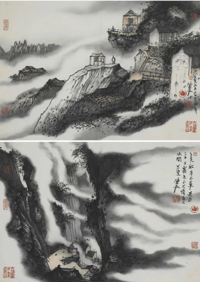 昼写雄崖为画谋著名画家陈平特邀参展五岳归来第七届杭州中国画双年展