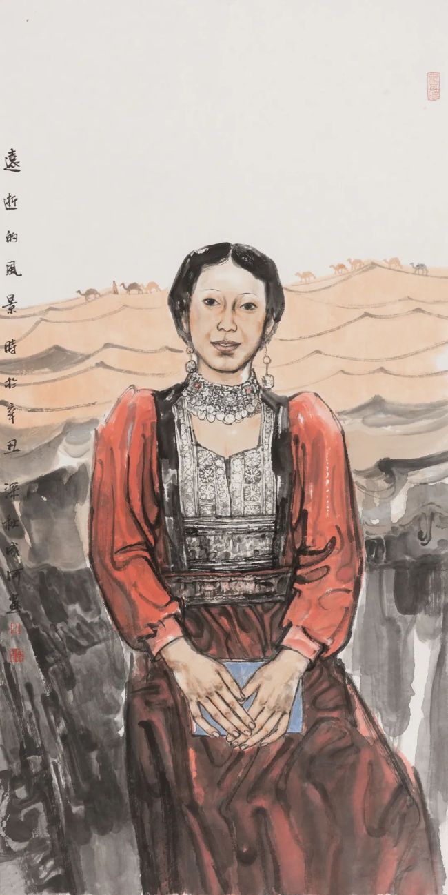 《壮族姑娘》136cmx68cm(来源:《美术报》山东工作站)画家简介孙成河