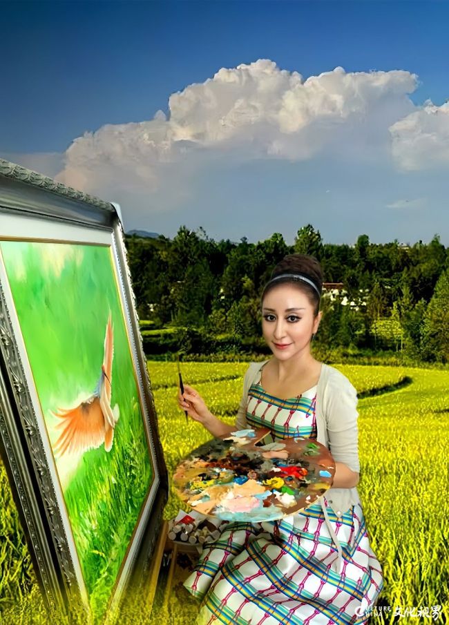 爱心和朱鹮一起飞翔——俄裔中国油画家晏子与她画里的朱鹮_山东站