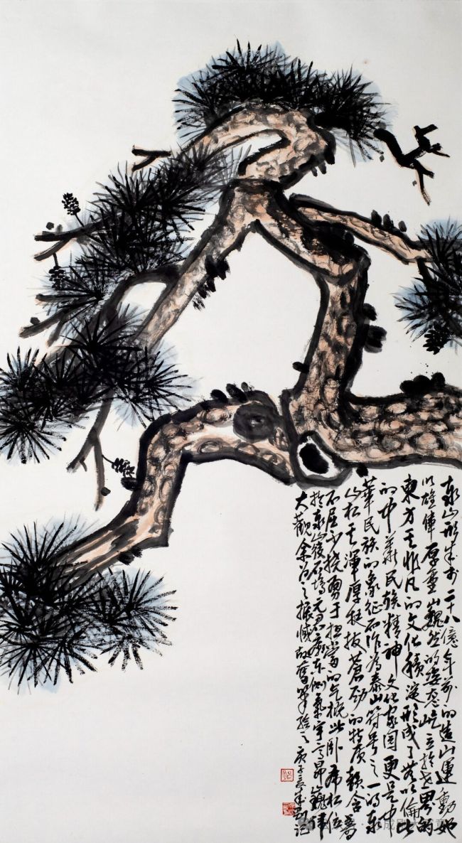 苍劲有力,卓然挺秀——画家孙成刚为泰山松写照