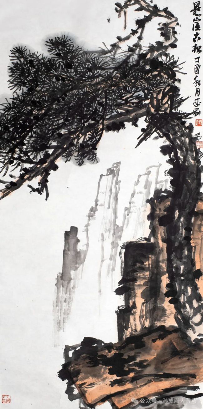 苍劲有力,卓然挺秀——画家孙成刚为泰山松写照