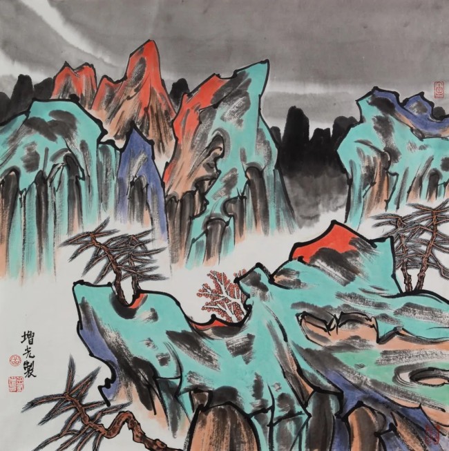 岳增光的“水墨青绿”丨艺术家的风格是自身修养日积月累自然形成的