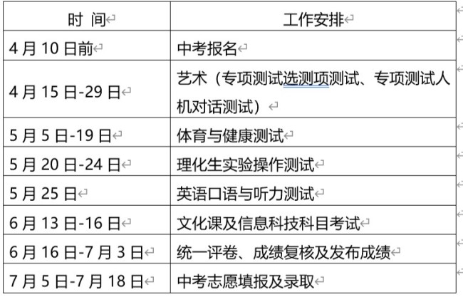 淄博市2025年中考招生时间安排确定