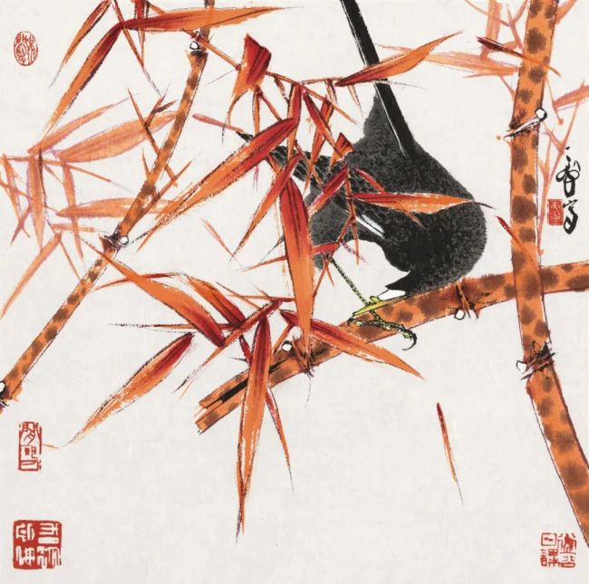 2014年朱竹鸣禽图34-34cm_副本.jpg