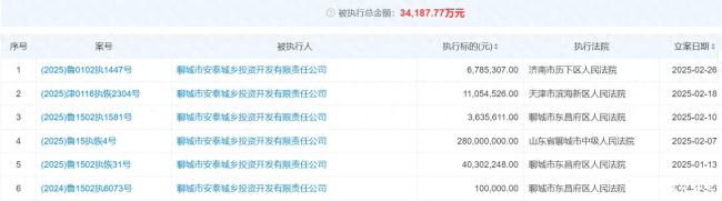 聊城安泰城投累计被执行3.42亿，违规受罚后陷经营危机