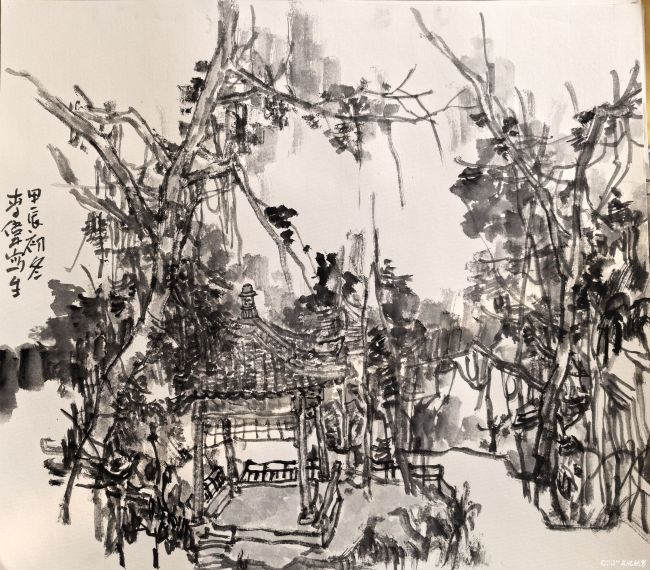 【DeepSeek谈艺】李伟·水墨画 | 以简驭繁，使画面在虚实相生间流淌出悠远的意境