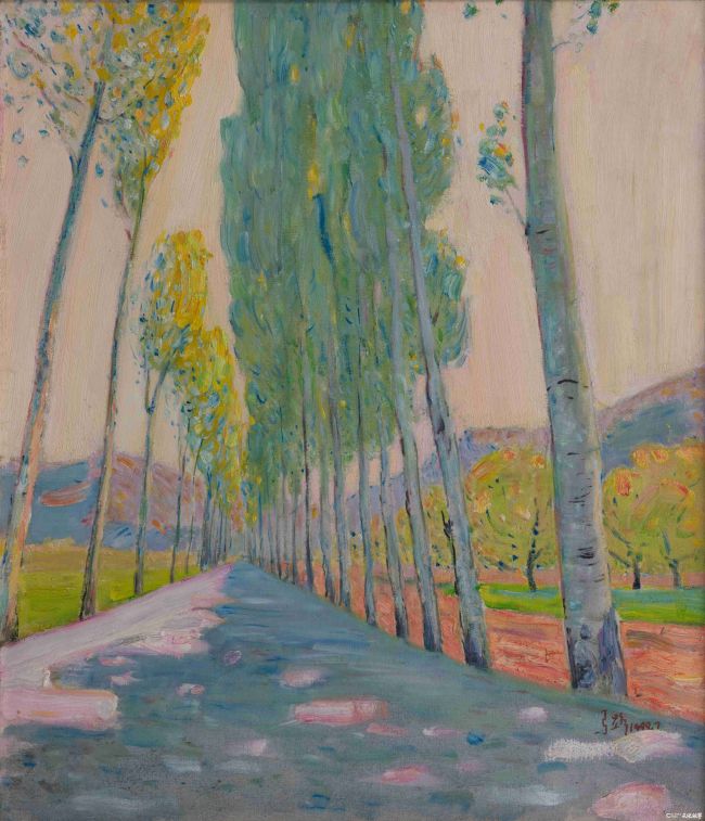 光亮马路 1999 52cmX45cm 怀柔 木板油彩.jpg