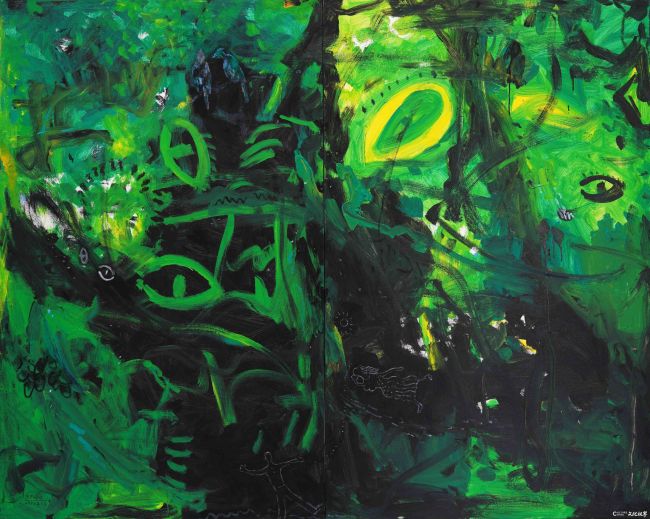《大自然之歌》油画160x100cm x2  张冬峰作2023年3月。.JPG
