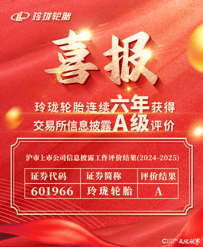 玲珑轮胎连续六年荣获上交所信息披露最高评级A级