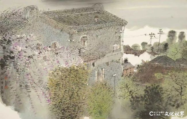卢禹舜·腾冲写生丨一角飞檐、一树繁花、一片远山……让边地的鲜活气质在笔墨取舍间尽显