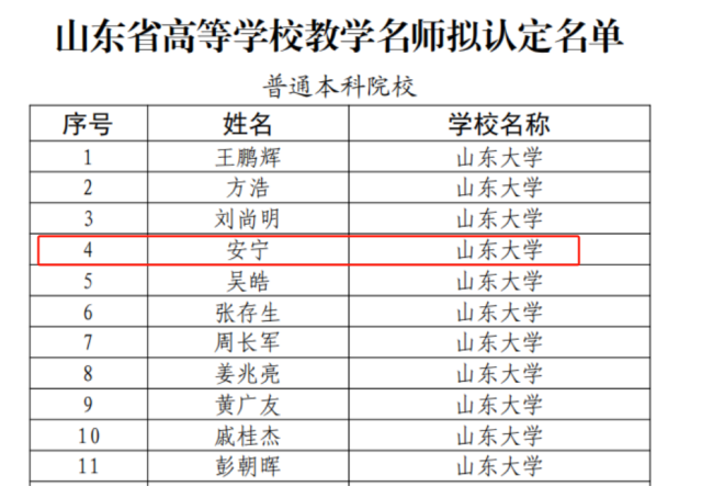 山东大学艺术学院教授安宁荣获“2025年山东省高等学校教学名师”称号