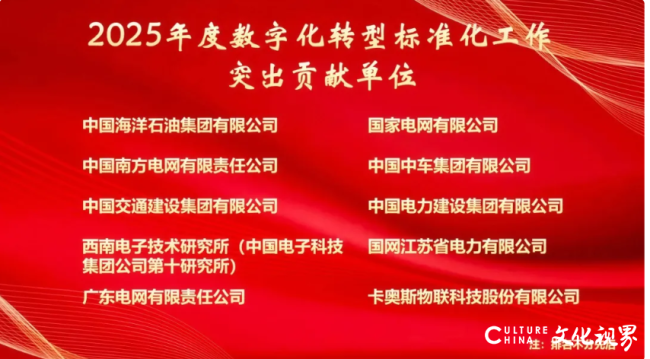 卡奥斯荣获2025年度全国数字化转型标准化工作突出贡献单位
