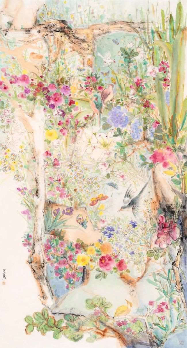 《春山可望》 180cmx95cm 纸本设色 2025年.jpg