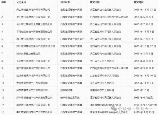 碧桂园“切割式”求生：15家子公司相继破产，清盘风险暂解难掩隐忧