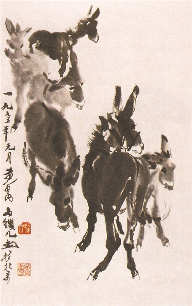 六驴图 1975年 黄胄 六驴图 1975年 黄胄