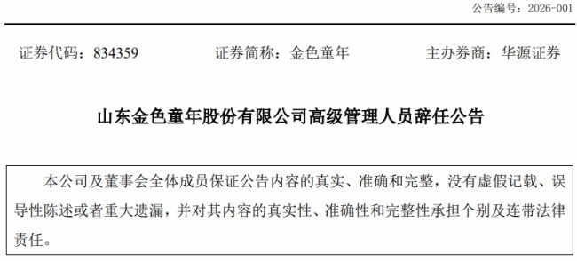 山东金色童年再换财务负责人——财务违规曾遭处罚，欠税审计双重承压