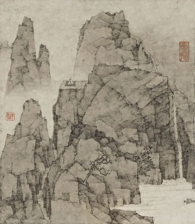 牛朝《溪山高隐》图册 | 以清疏简淡的笔墨，构虚实相生之境，笔墨流转间尽显隐逸闲适