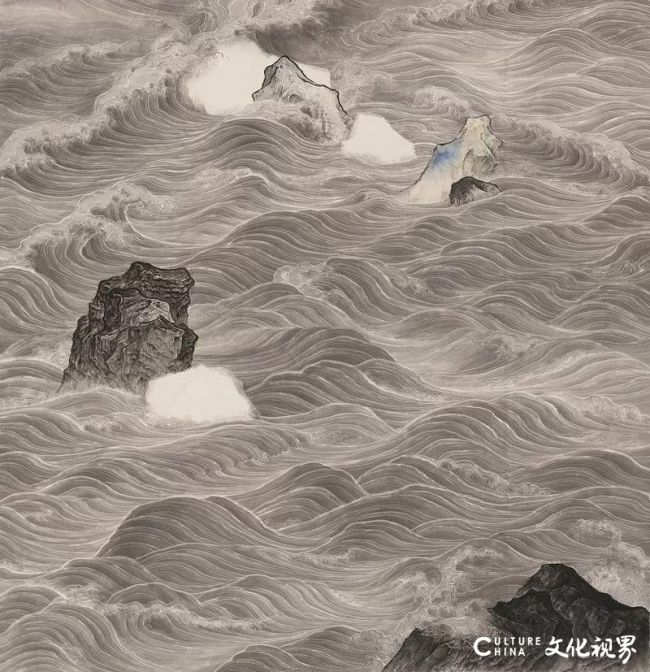 王牧羽 中国画《海阔图》 185×179cm.jpg