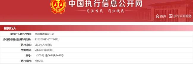 年内屡添“被执行”记录！南山集团多家直接对外投资企业频成被执行人，集中在置业和投资领域
