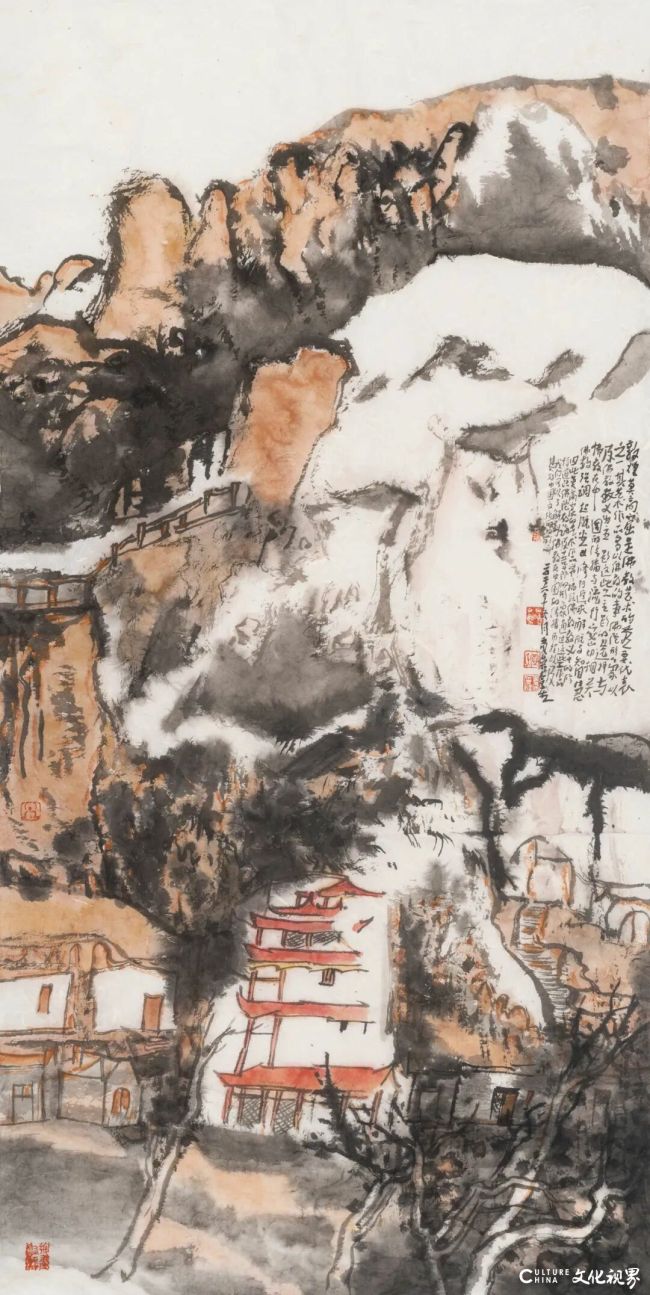 “势近云峰——中国国家画院贾荣志导师工作室写生画展”昨日在太原开幕，展期至5月15日