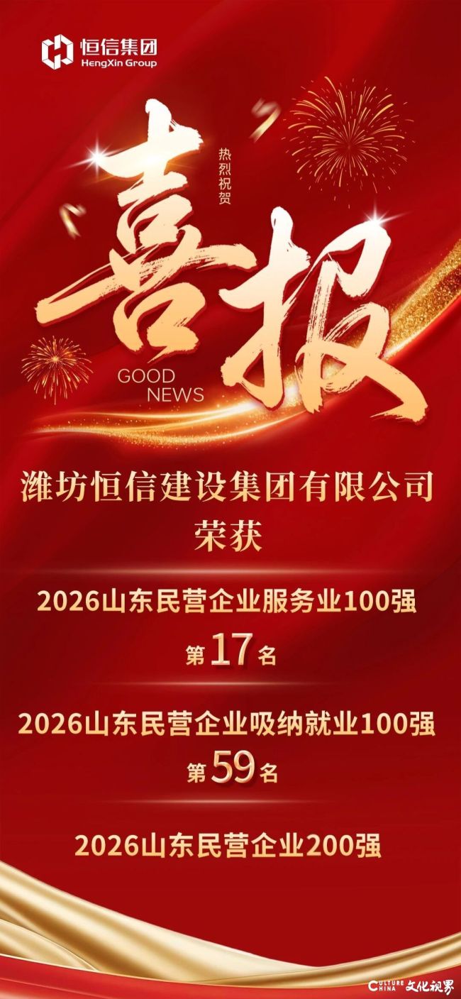 潍坊恒信集团荣登2026山东民营企业百强系列三项权威榜单