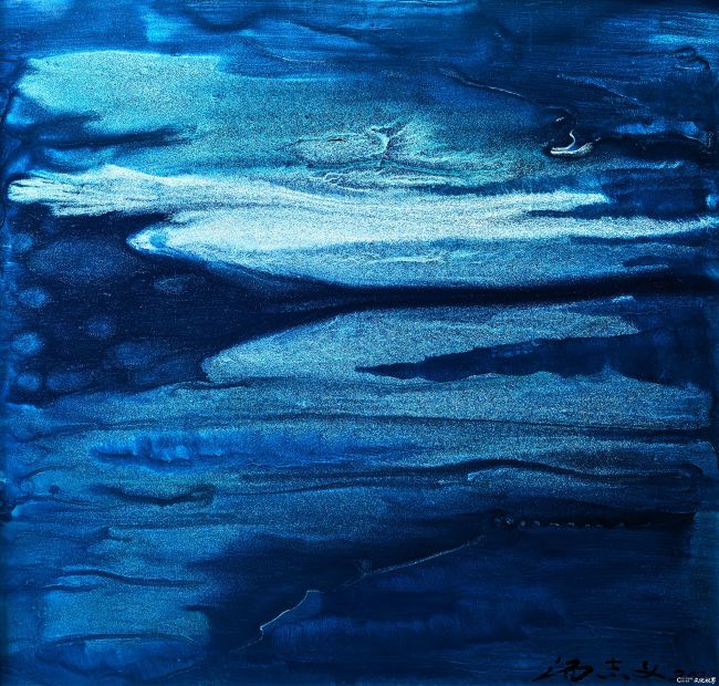 汤志义 《海》 30×30cm 漆画 2025年.jpg
