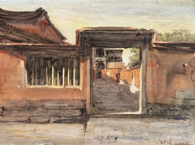 张钞治《砖瓦归厝-3》55×75cm 纸本水彩 2026年.jpg