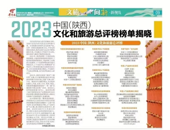 《无界·长安》荣登2023年度陕西人气品质文旅演艺榜TOP1