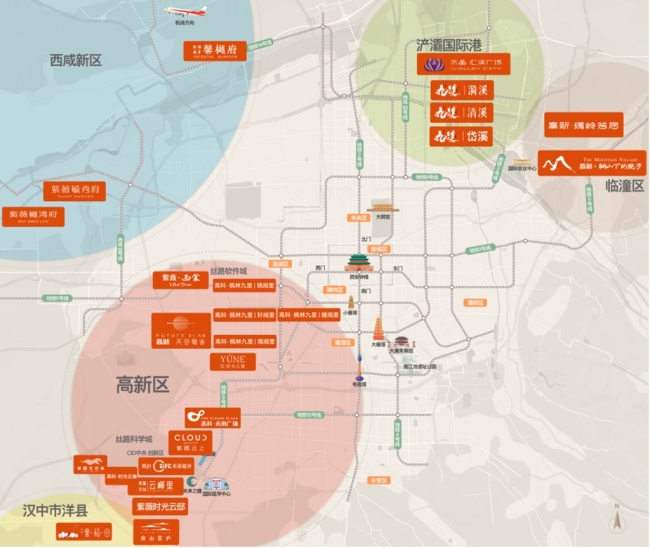 高科地产在建/在售项目版图