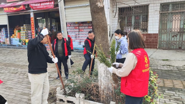 眉县槐芽镇开展“爱绿、植绿、护绿”主题党日活动