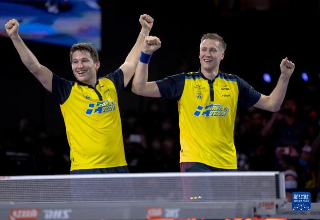 世乒赛：瑞典组合卡尔松/法尔克夺得男双冠军