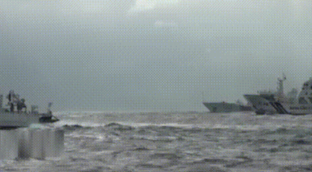 海警驱离日非法进入钓鱼岛领海船只 中国海警警告驱离