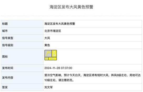 局地9级、10级大风！北京两区升级预警